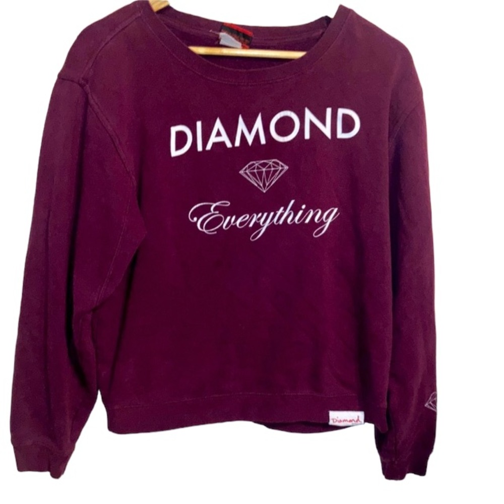 Burgundy long sleeve sweater diamond supply co. Size M